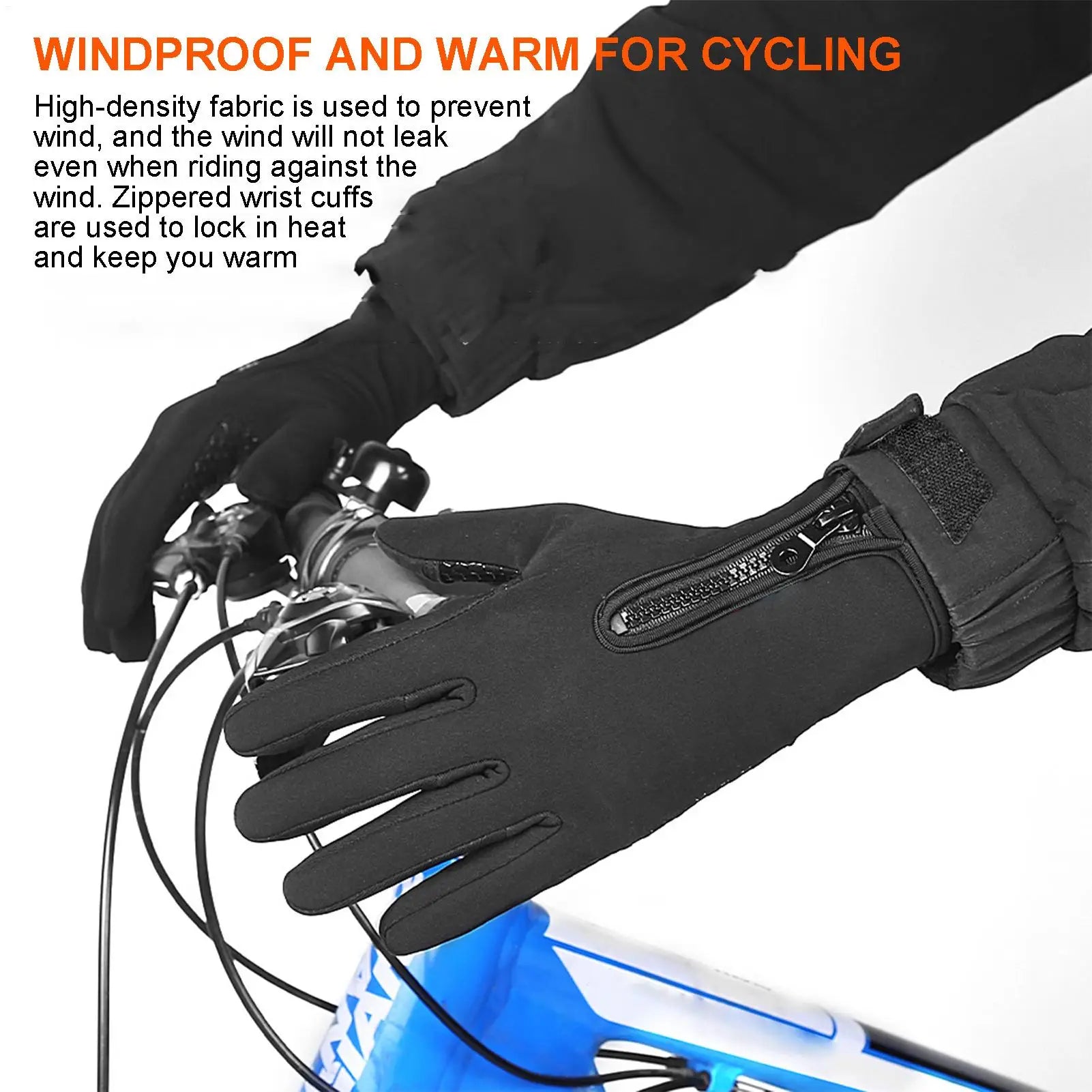 1pairHeated Cycling Gloves Hand Warmer Rechargeable Heated Mittens Gloves Windproof Warm Heated Gloves Heating Gloves For Riding Qme
