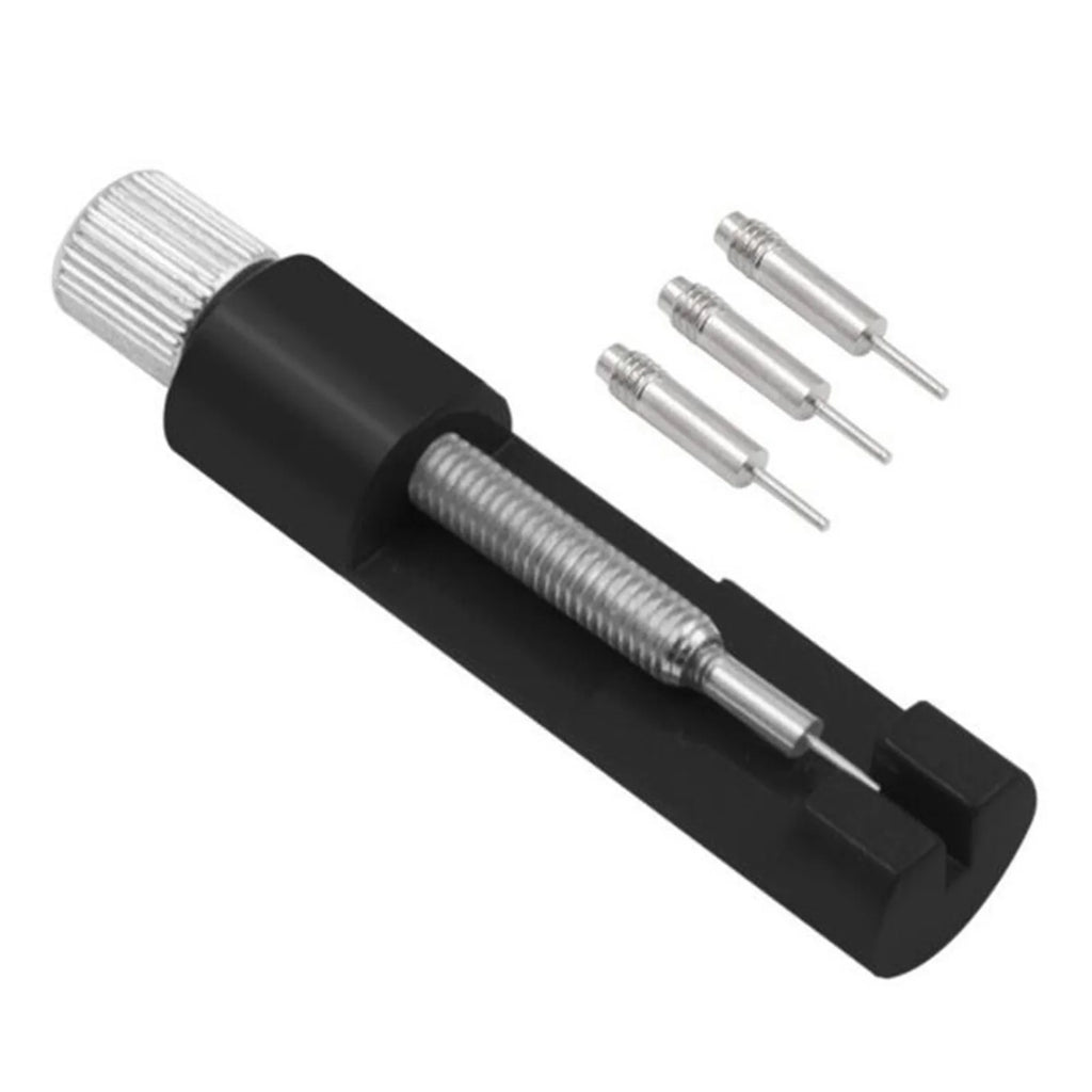 Watch Adjustment Tool Kit Professional Metal Easy To Use Resizing Watch Link Removal Kit with Spare Needle for Watchmaker Qme black