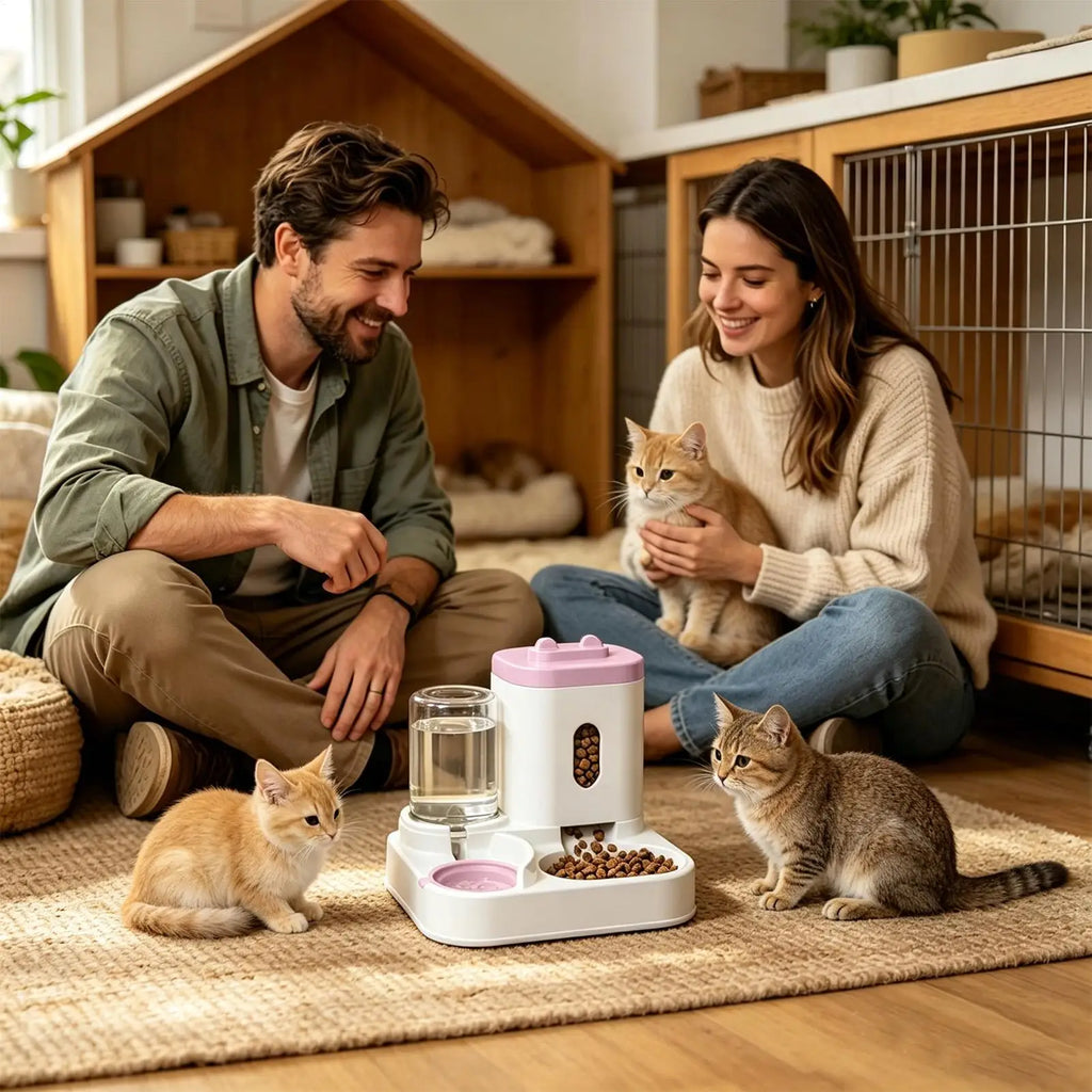 Automatic Feeder 2-in-1 Smart Drinking Food Dispenser Cat Outdoor Qme