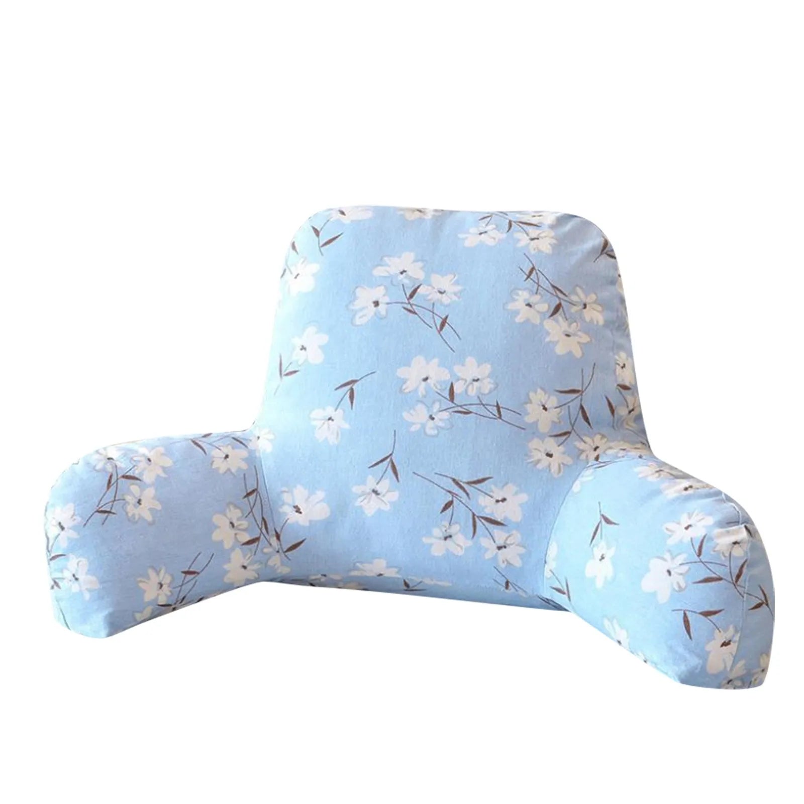 Print Pillow Back Cushion With Arm for Reading Rest Waist Support Office Chair Car Seat Sofa Rest Lumbar Cushion Velvet Backrest Qme