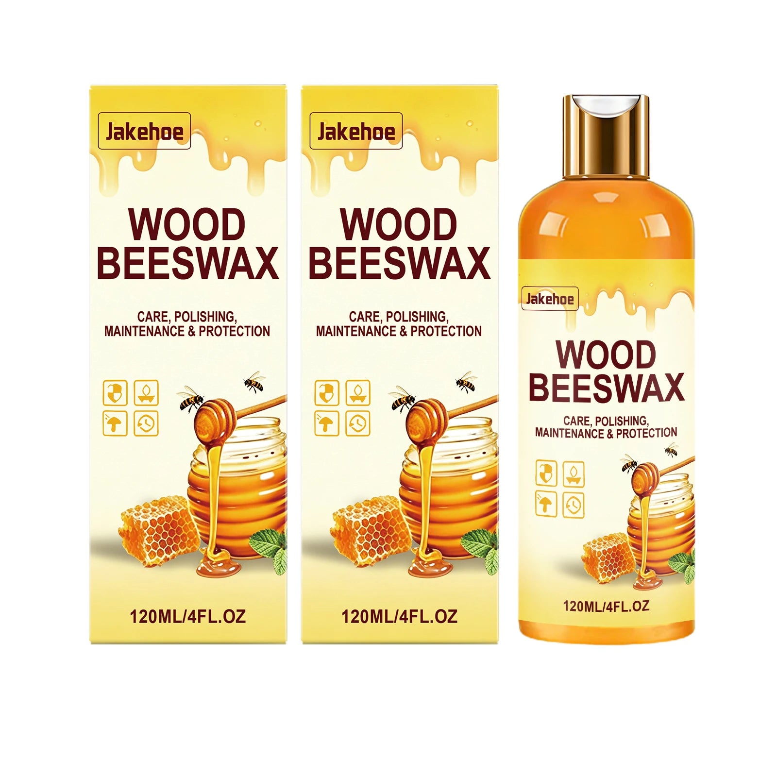 Wood Beeswax Polish Agent Moisturizing Repair Minor Dry Cracks Boost Shine Prevent Cracking Restoration Wood Furniture Care Oil Qme 2 x 120ML Boxed