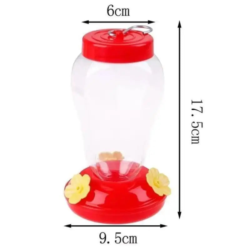 480ML Clear Plastic Bird Water Feeder Hanging Bottle with Iron Hook for Garden Hummingbird Feeder Pet Bird Supplies Qme