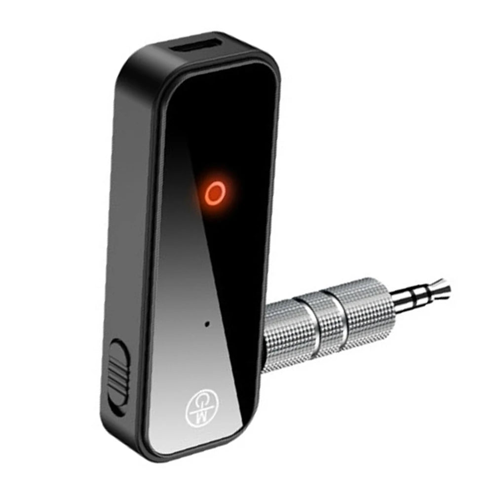 Bluetooth-Compatible 5.0 Transmitter Receiver 3.5mm Audio Aux Adapter Wireless Receiver for Handsfree Call for Car Audio Music Qme