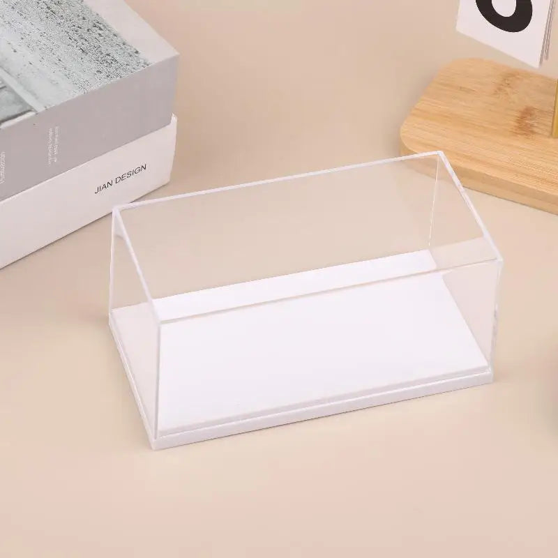 Transparent Acrylic Storage Box Practical 1/43 Model Car Display Box DIY Dustproof Display Rack Toy Qme White