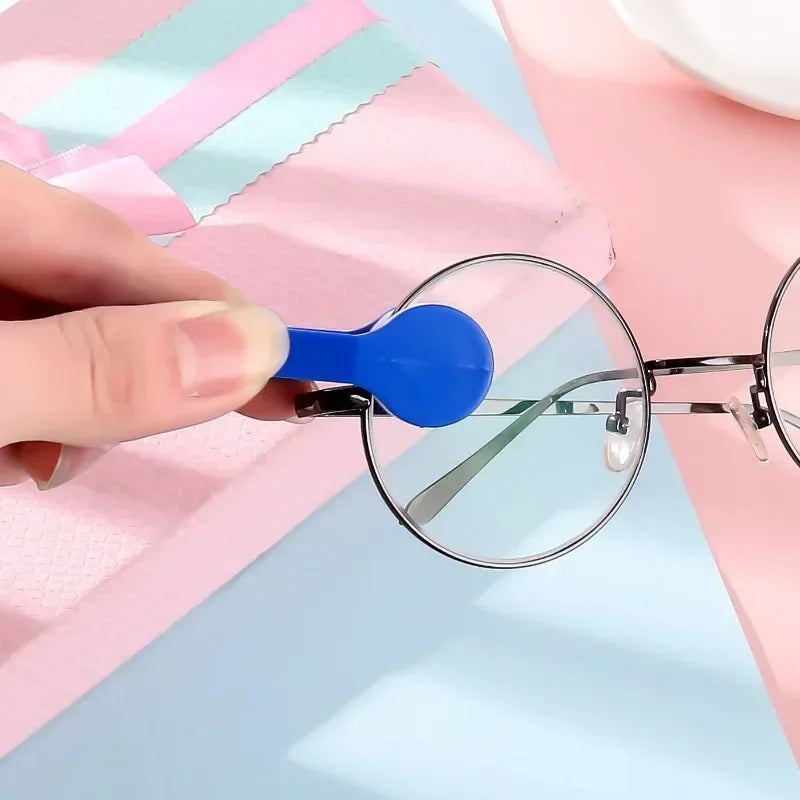 New Creative Two-Side Glasses Brush Soft Microfiber Spectacles Cleaner Glasses Cleaner Rub Eyeglass Cleaning Brush Wiping Tool Qme