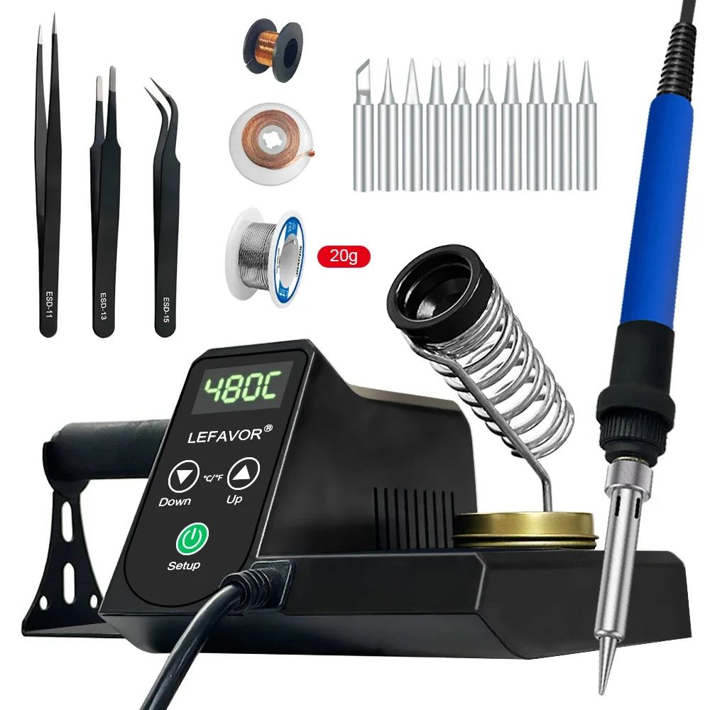 60W Digital Soldering Iron Station Temperature Adjustable LED Display Qme SET2 110V US plug