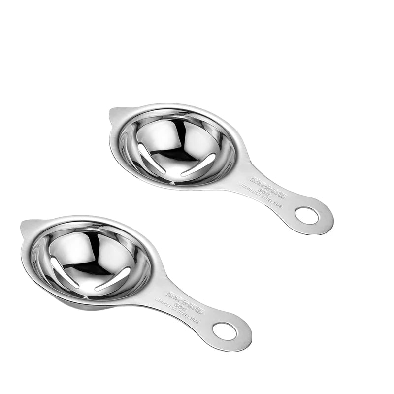 Stainless Steel Egg White Yolk Separator Tool Baking Accessories Kitchen Tool Egg Divider Baking Cooking Hand Egg Gadget Qme 2PCS