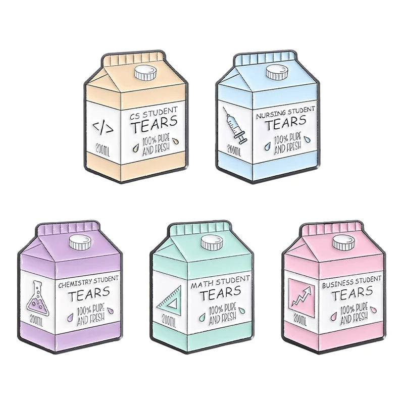 Nursing Chemistry Math CS Enamel Pins Business Student Tears Container Brooches Backpack Decoration Lapel Badge Jewelry Gifts Qme set