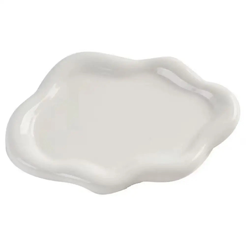 Simple Jewelry Storage Tray Creative White/silver Storage Tray Decorative Ornaments Electroplated Jewelry Tray Qme white
