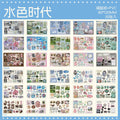 30 Sheets/Bag Vintage Retro Memo Series Dual Texture Laminated Full Die-Cut Sticker Book for DIY Scrapbook Phone Case Notebook Qme 1