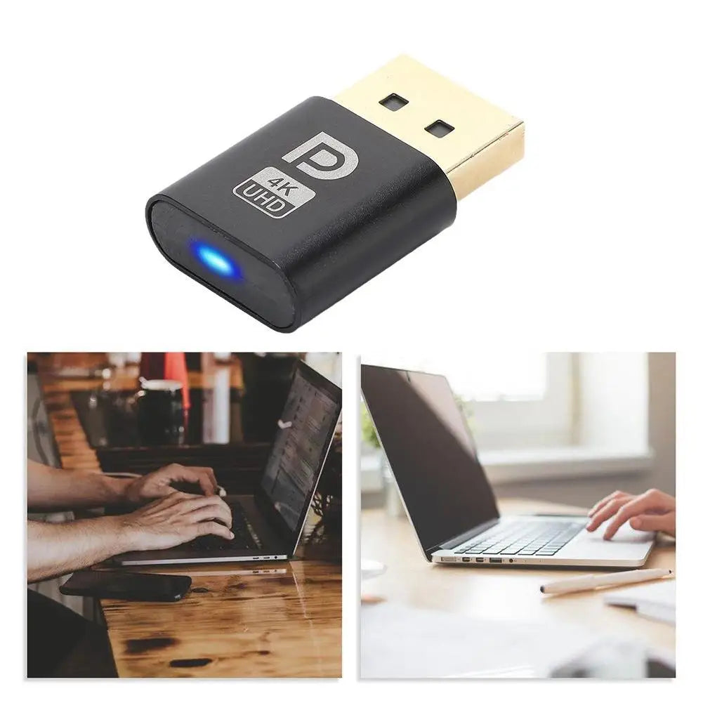 4K Displayport Dummy Plug - DP Virtual Display Adapter - EDID Headless Emulator - Ghost Plug for PC - Desktop Accessories Qme