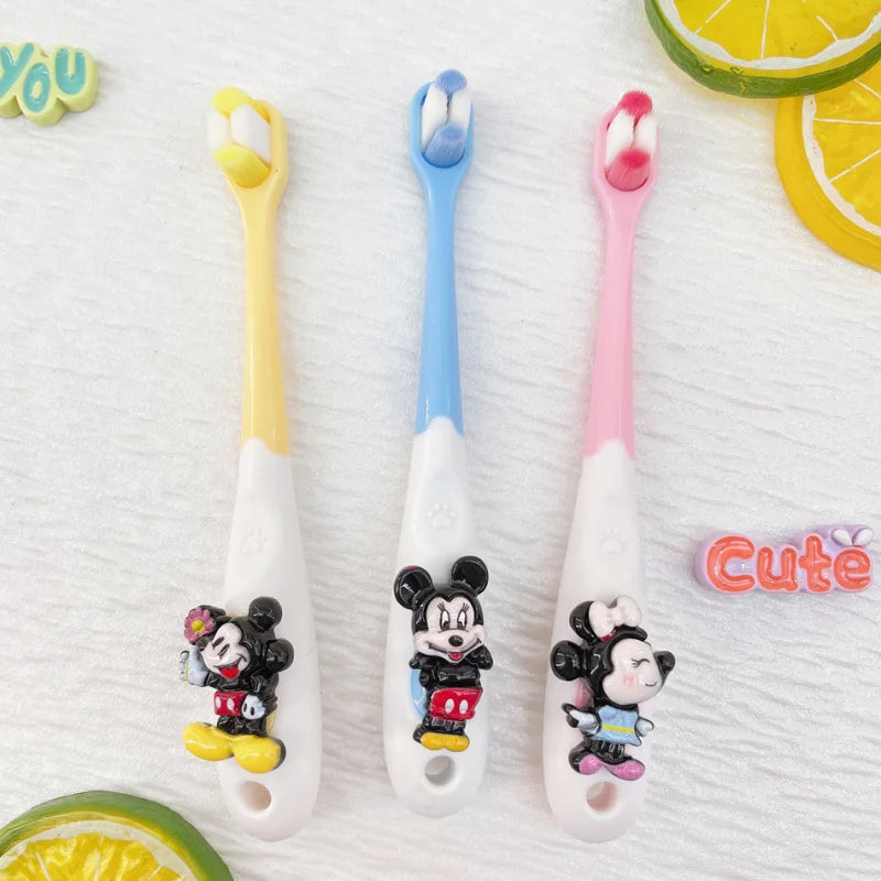 Mickey Minnie Soft-bristle Toothbrushes Gentle Gums Teeth Students Qme