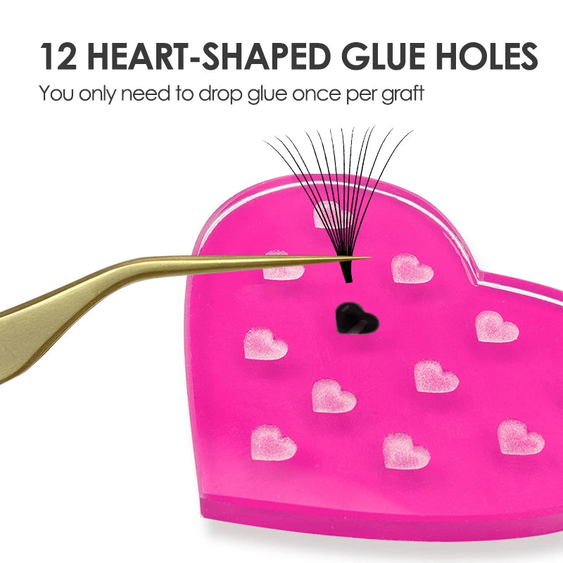 NATUHANA Heart-shaped Crystal Resin Eyelash Glue Pad Glass-like Qme