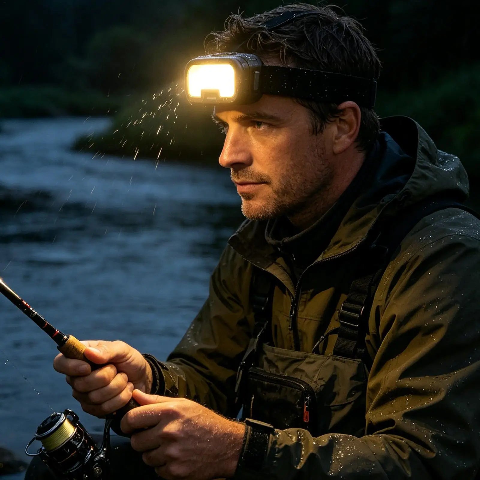 Head Lamp 14 Modes Rechargeable LED Headband Flashlight 900 Lumen Waterproof Head Light for Camping Hiking Fishing Walking Night Qme