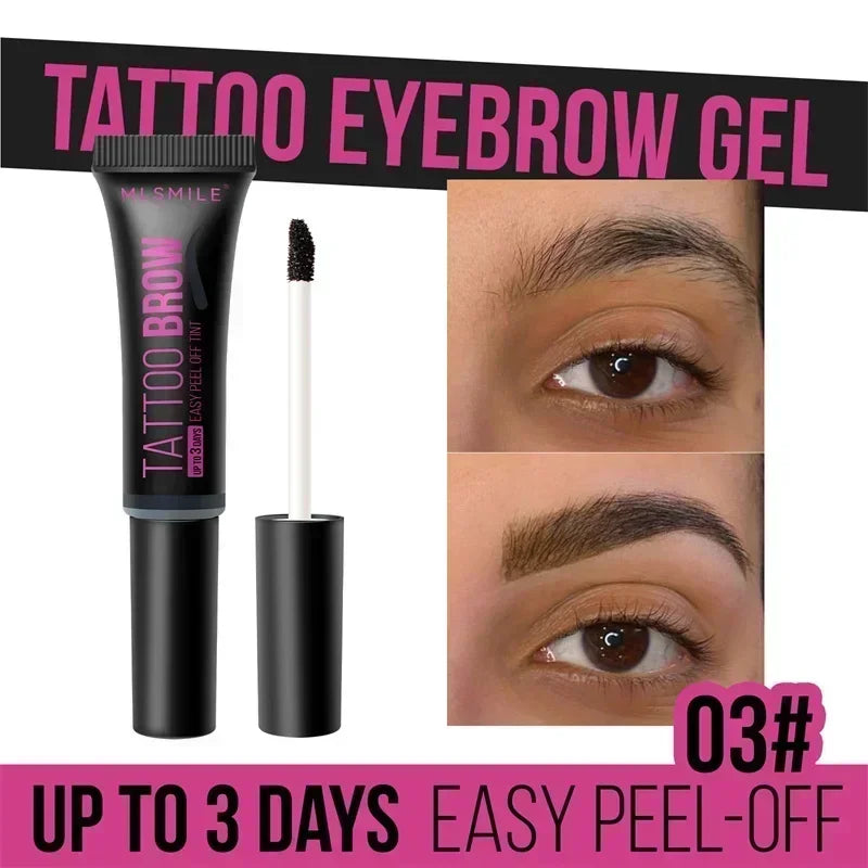 Tearing Eyebrow Gel Makeup Semi-permanent Waterproof Long Lasting Tattoo Tint Sweatproof Peel Off Dye Eyebrow Cosmetic Qme 03