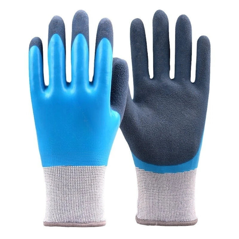 1PCS Latex Rubber Work Gloves Winter Thickened for Construction Cold Storage Fishing Waterproof Anti-Slip A899 Qme WHITE