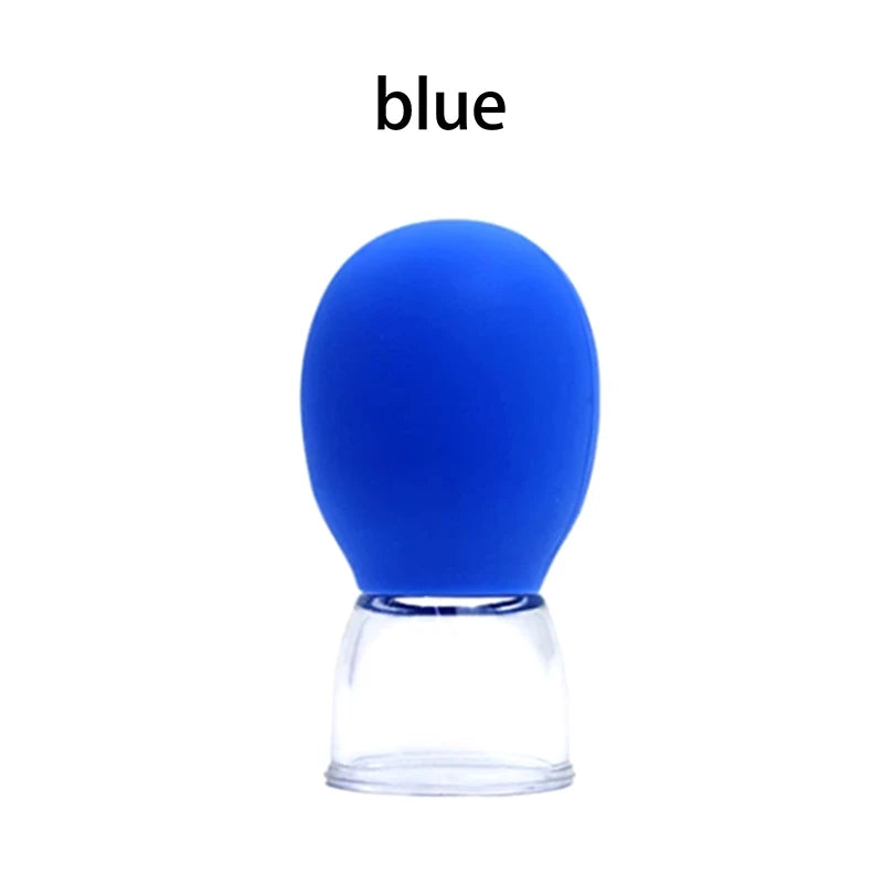 1 Natural Silicone Cupping Massage Cup Body Fac Neck Eye Vacuum Tank Qme Blue