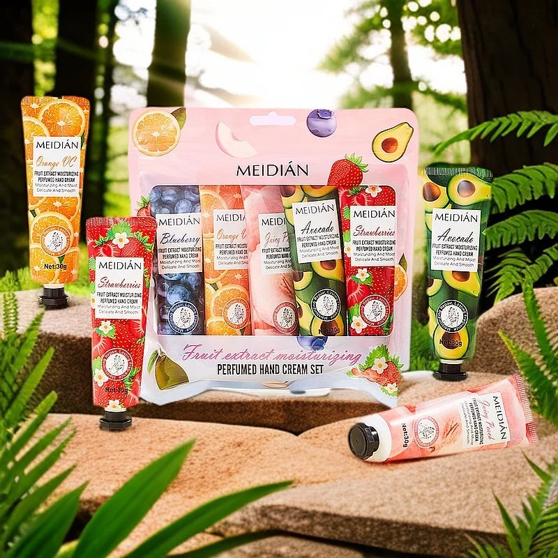 Five Fruit Scented Hand Cream Moisturizing Long-lasting Fragrance Qme 5pcs