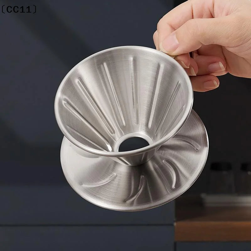 Stainless Steel Pour Over Coffee Dripper Reusable Rustproof Design Qme