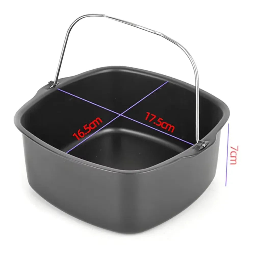 Air Fryer Non-stick Cake Baking Tray Basket Philips Dish Pan Kitchen Qme 7inch