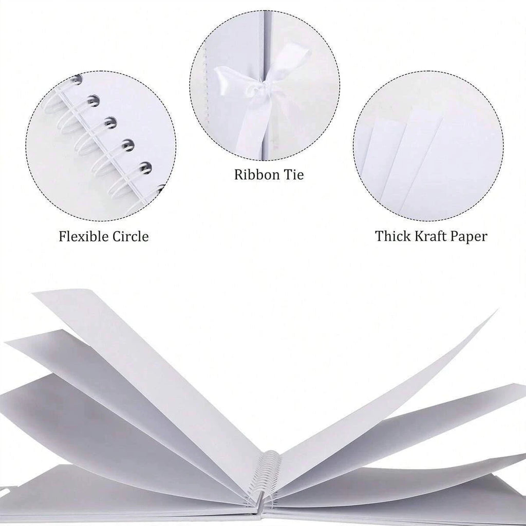 Scrapbook DIY Picture Book Album 40 Pages(29*20.5cm), Large Capacity, Pictures Album Book Birthday Wedding Anniversary Qme