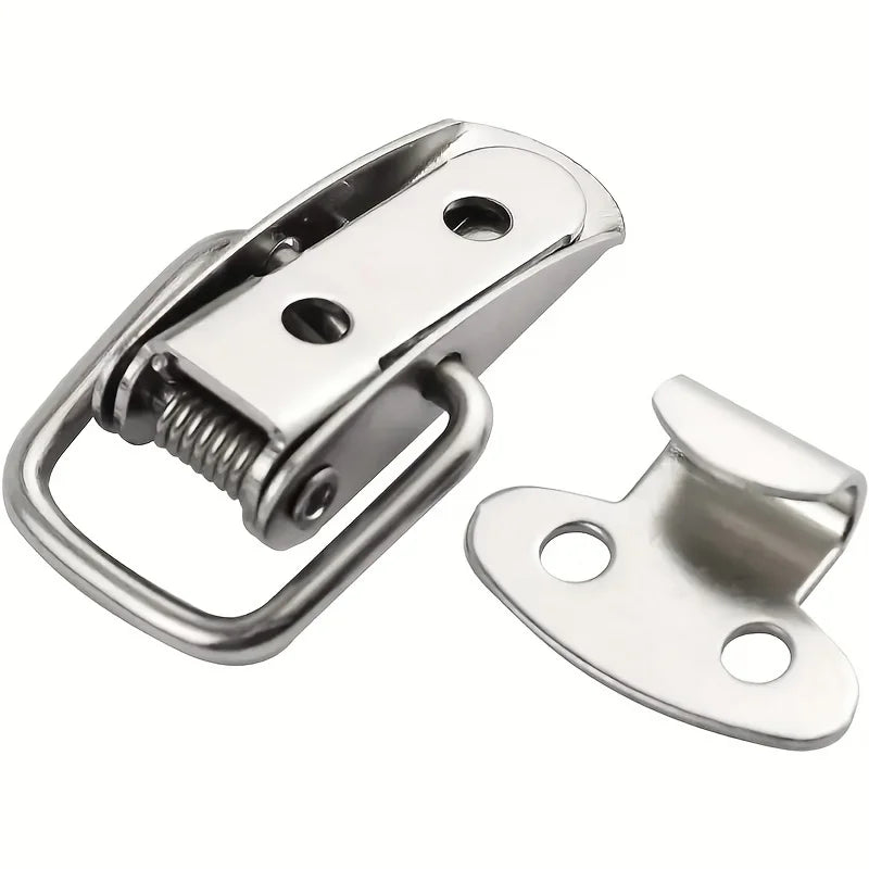 4-Piece Durable Spring Rod Latch Clip - Stylish Modern Toggle Catch Lock for Toolbox Catch Leather Box Lock, Safety Lock Qme