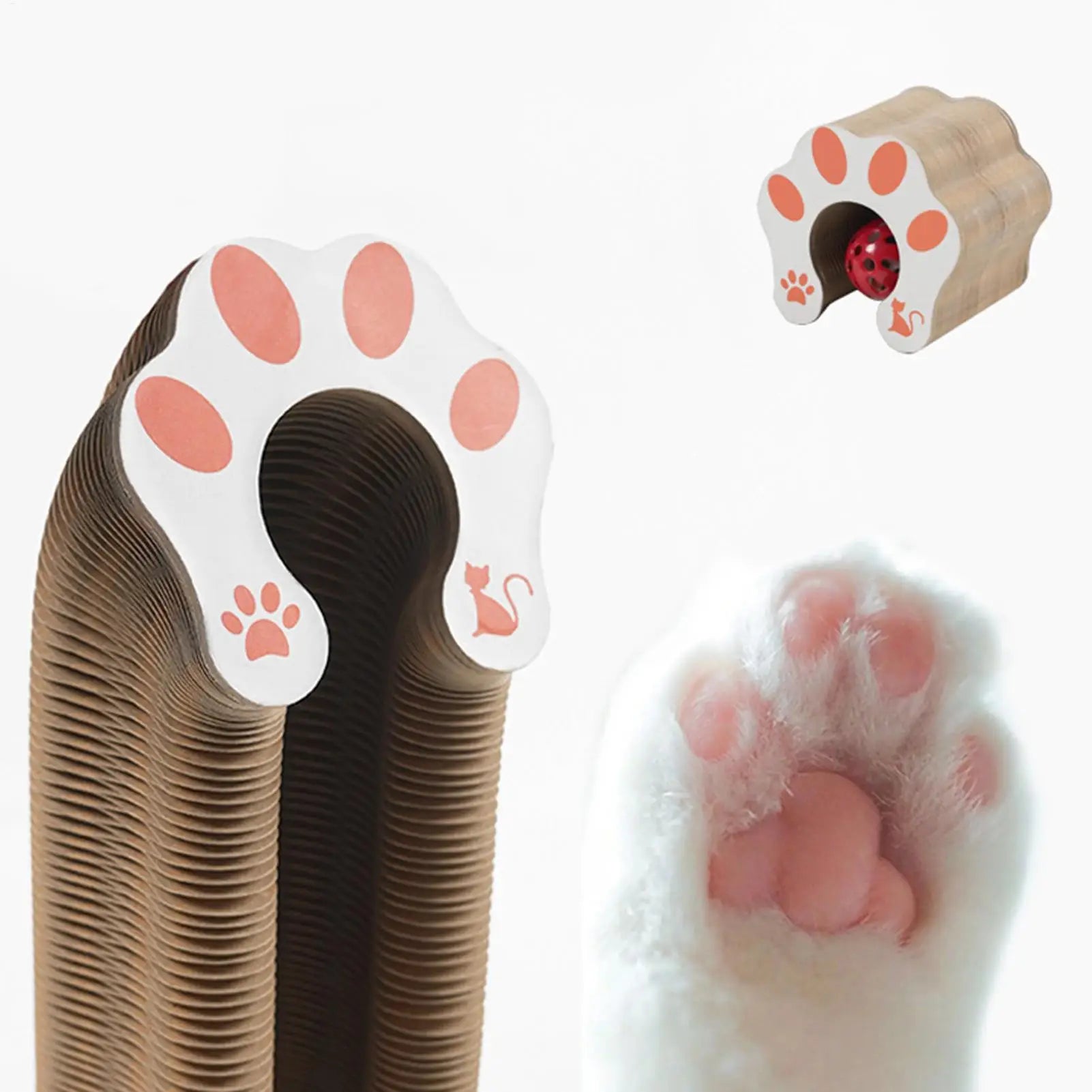 Cardboard Cat Scratcher Foldable Cat Ball Track Toy Pet Games for Hunting Simulation Mental Stimulation Exercise Training Indoor Qme