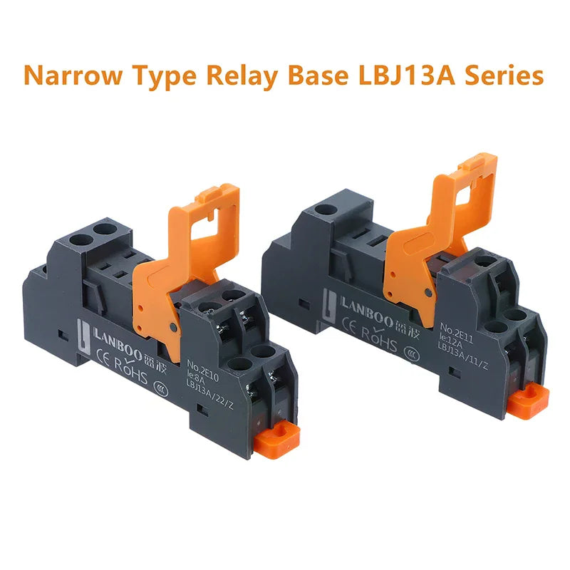 Relay Base LBJ13A Series Precision Manufacturing 5Pin 8Pin For DC12V/24V/48V AC24V/110V/220V Qme