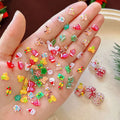 Resin Mini Santa Cl1aus Snowman Christmas Tree Deer Bell Crutch Flat Qme Default Title