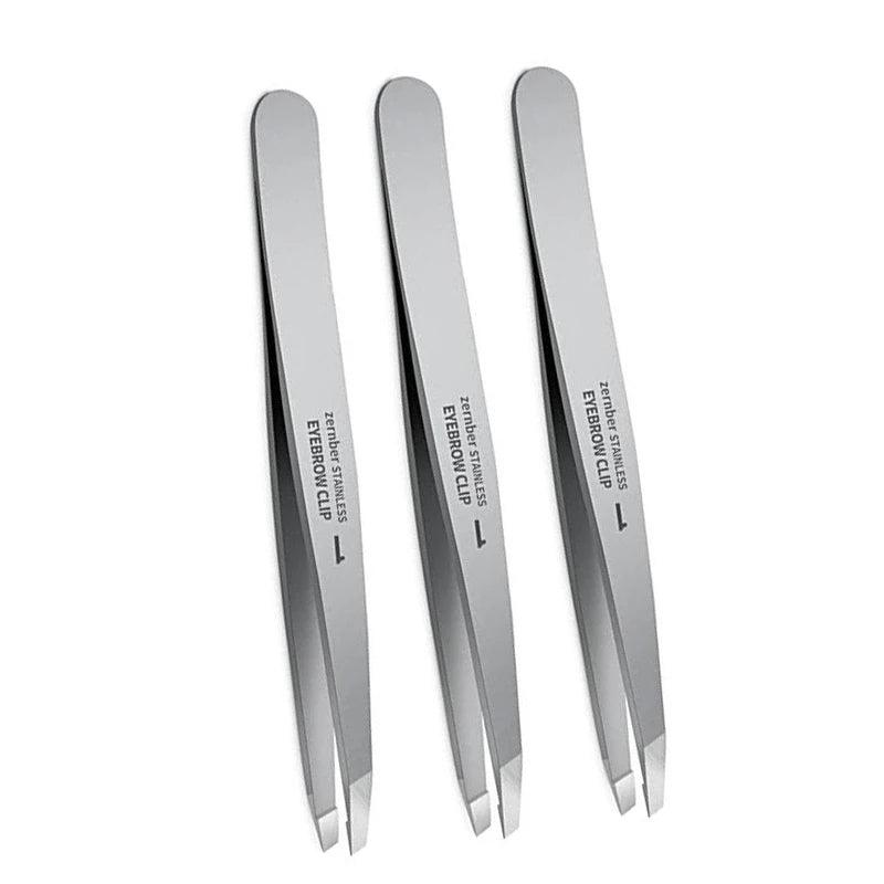 Eyebrow Tweezer Stainless Steel Slanted Eye Brow Clips Hair Removal Qme
