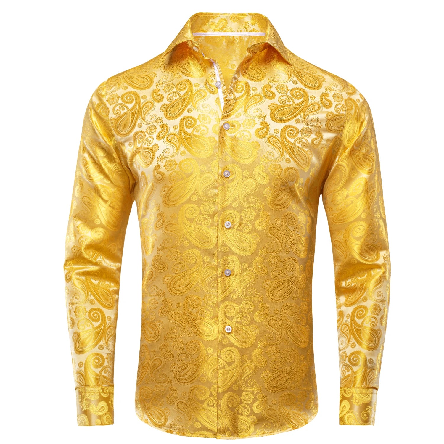 Hi-Tie Jacquard Paisley Mens Dress Shirts Long Sleeve Lapel Suit Shirt Casual Formal Blouse 10 Colors Wedding Business Party Qme CY-1089 XL