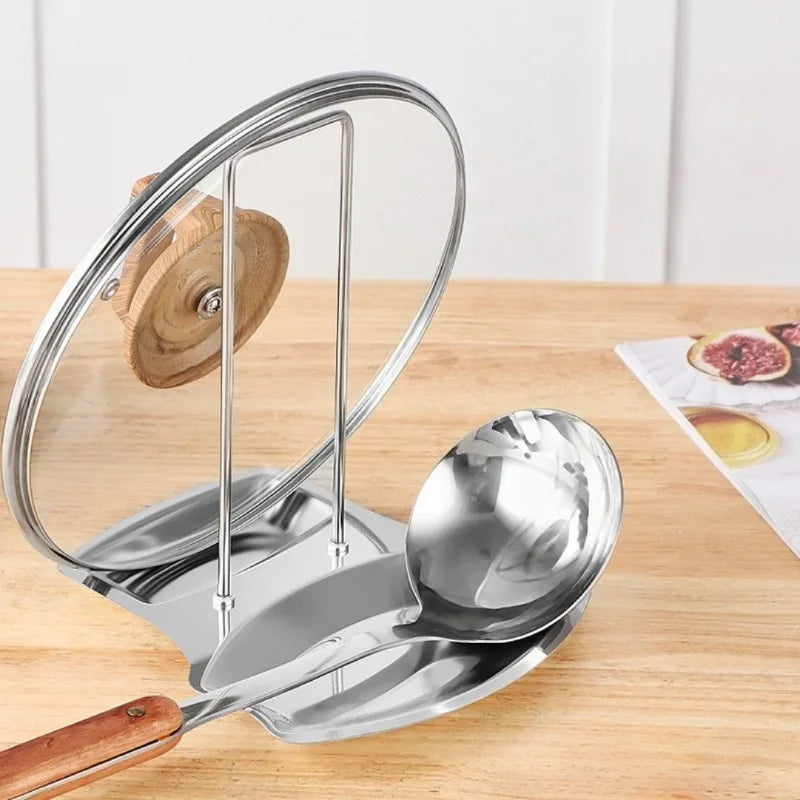 1 Rack Pot Lids Soup Ladles No Drill Ladle Holder Detachable Kitchen Qme