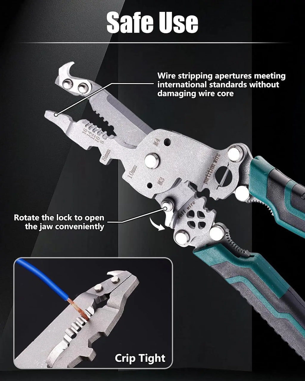 18 in 1 Multifunctional Foldable Wire Stripper Crimper Cable Cutter Pliers for Cutting and Pulling Wires Cable Scissors Qme