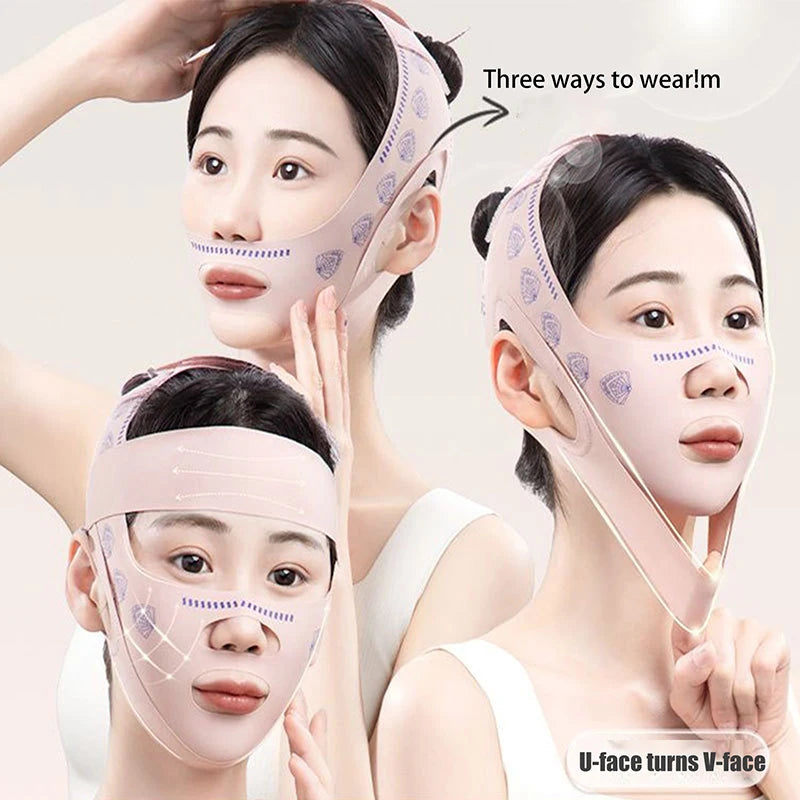 Threefold Pressurized Adjustable Face Sculpting Sleep Mask Elastic Qme