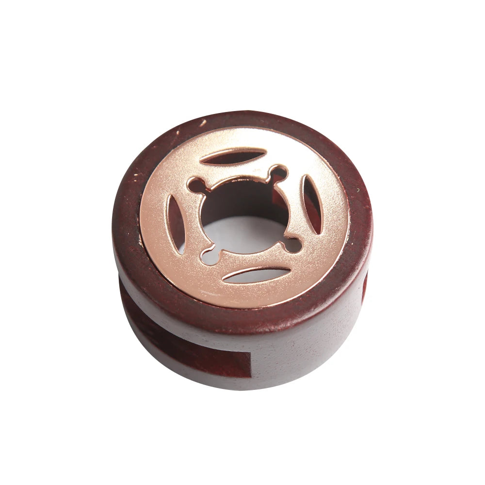 Retro Solid Wood Sealing Wax Burner Sealing Wax Melting Pot Wax Seal Holder Spoon Wax Heater Furnace Stove DIY Craft Supplies Qme Red-round