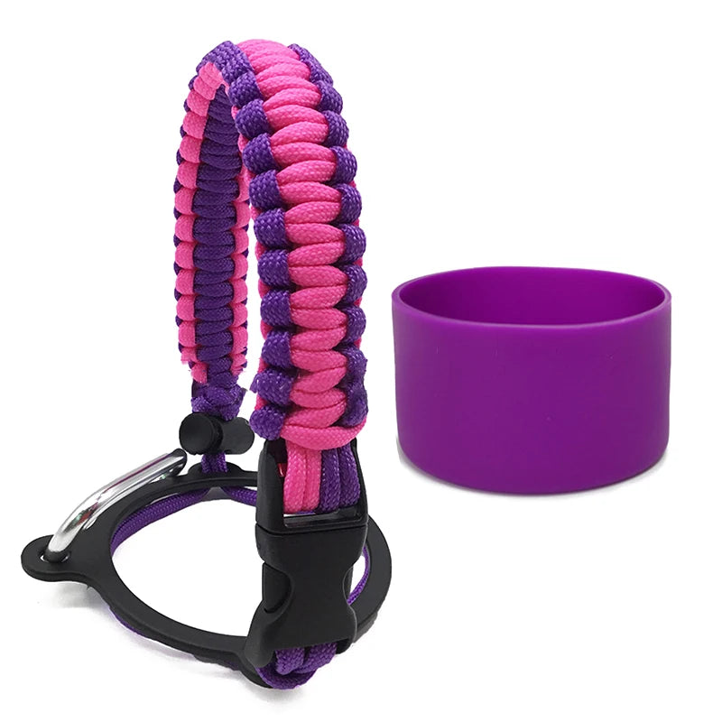 Silicone Non-slip Base Cover Paracord Hand-woven Water Cup Carrying Qme A9