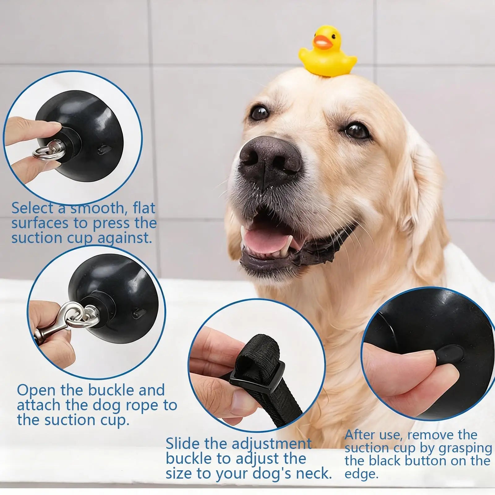 Grooming Loops For Dogs Groomers Adjustable Suction Base Rope Groomer Helper For Bathing Nail Trimming Restraint Home Pet Care Qme