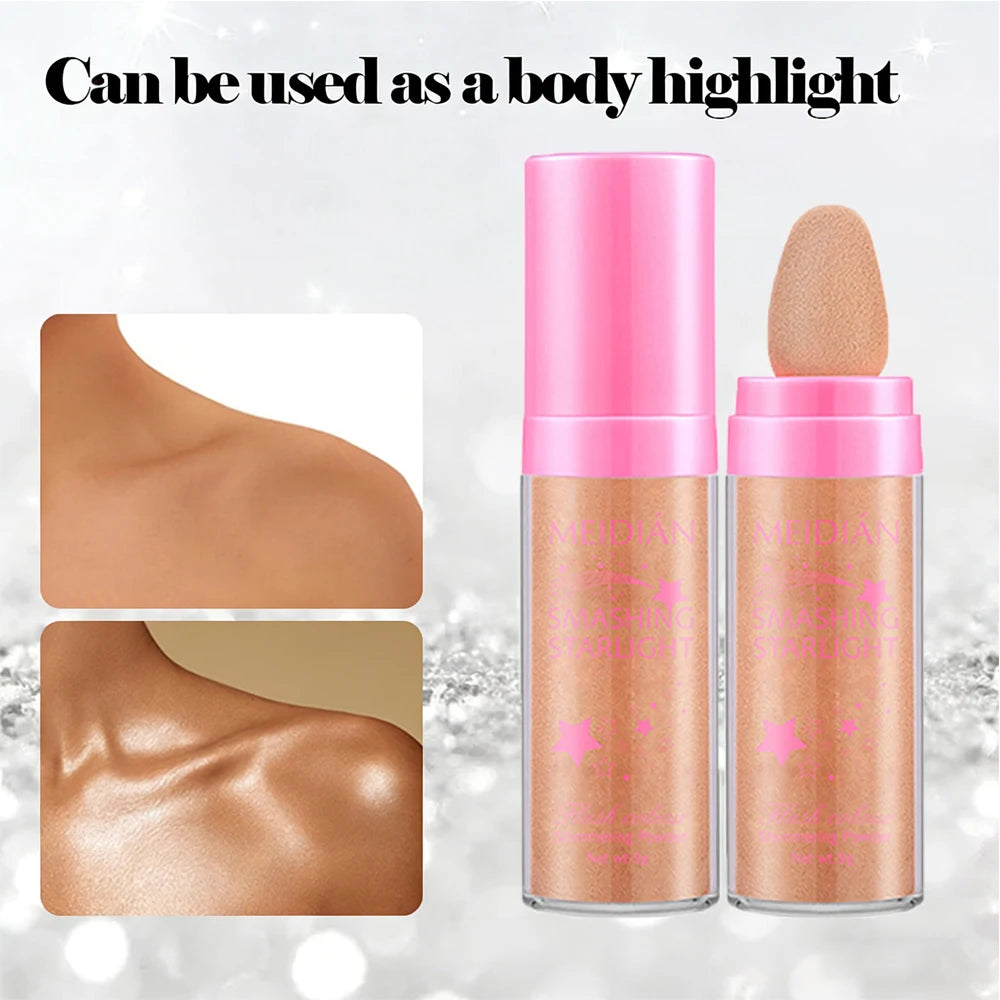 Shining Gloss Pat Powder Waterproof Sweat Proof Suitable Body Hair Qme