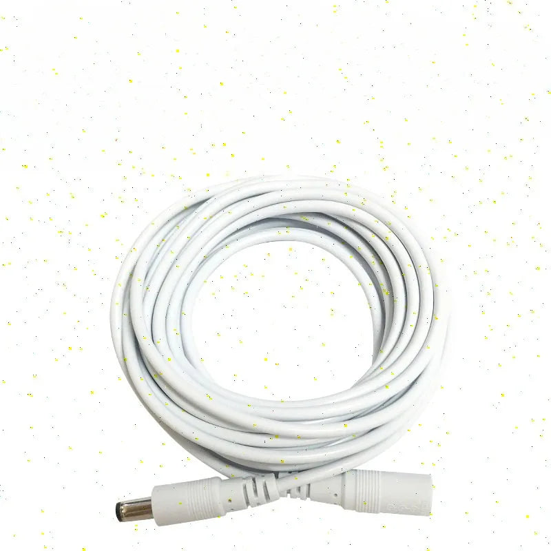 5pcs Copper monitoring power extension cord DC power cord 1/1.5/2/3/5 meter DC public bus DC5.5 * 2.1 Qme white 1m