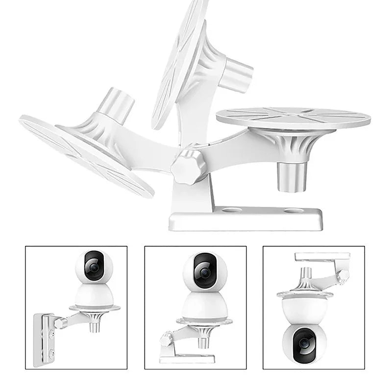 3PCS Home Non-Drilling Camera Mount Smart PTZ Adjustable Angle Surveillance Bracket Black Qme