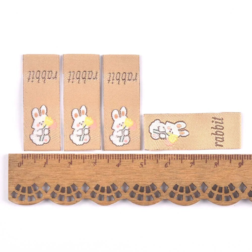 50Pcs Kawaii Rabbit Heart Labels For Clothing Accessories Kid Garment Tags DIY Crafts Sewing Supplies Handmade Decorative c3574 Qme 3