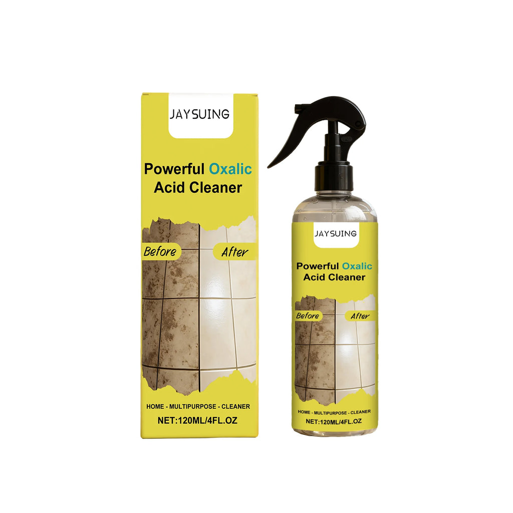 Jaysuing Powerful Oxalic Acid Cleaning Spray Remove Limescale & Stain Reduce Sediment Easy to Use Multi-purpose Bathroom Cleaner Qme 120ml Boxed