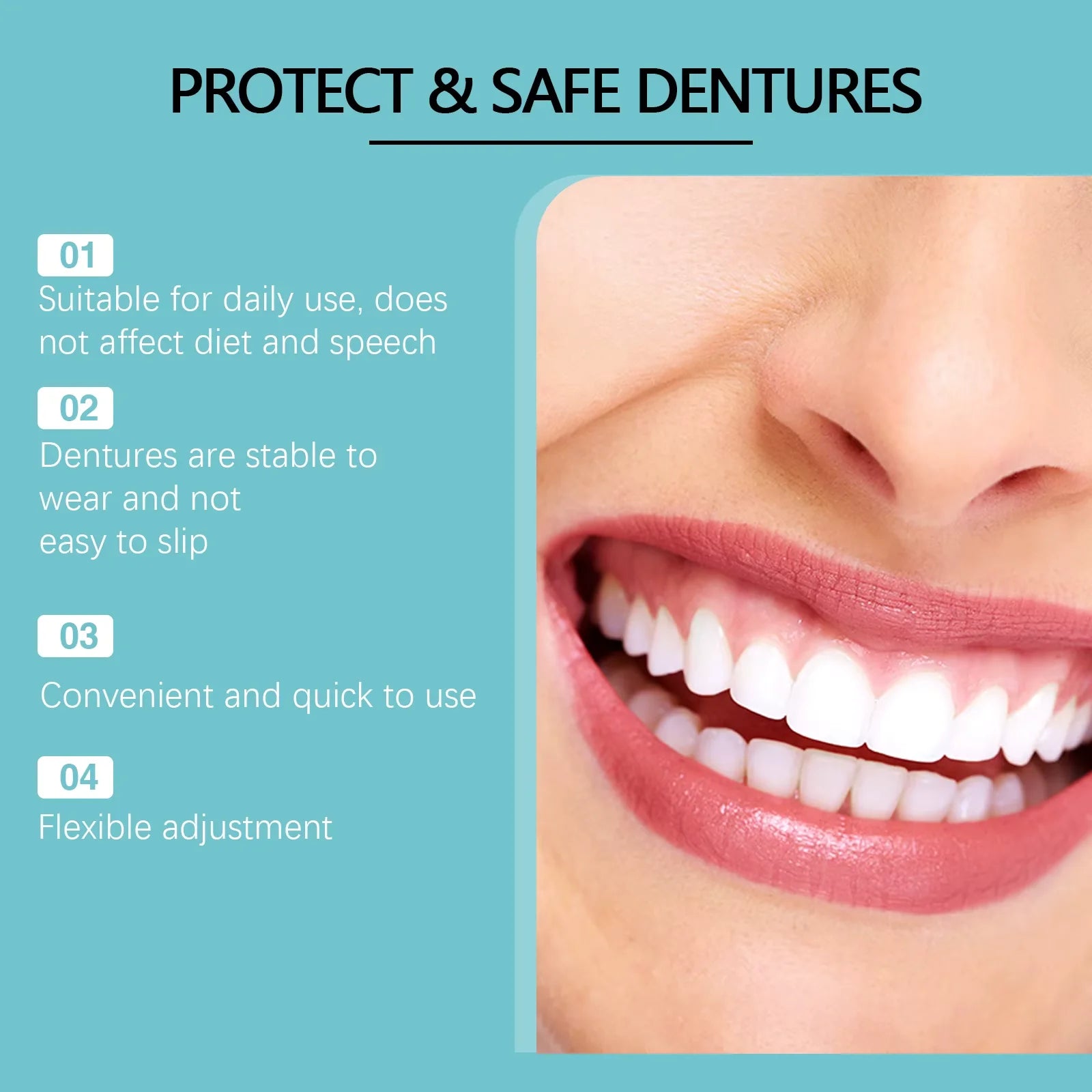 Silicone Dentures Snap On Smile Teeth Natural False Teeth Set Temporary Tooth Replacement Repair Missing Modified Teeth Cover Qme