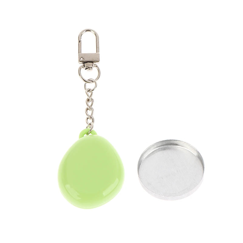 Colorful Portable Makeup Compact Empty Refillable Case Aluminum Tray Qme Green Keychain