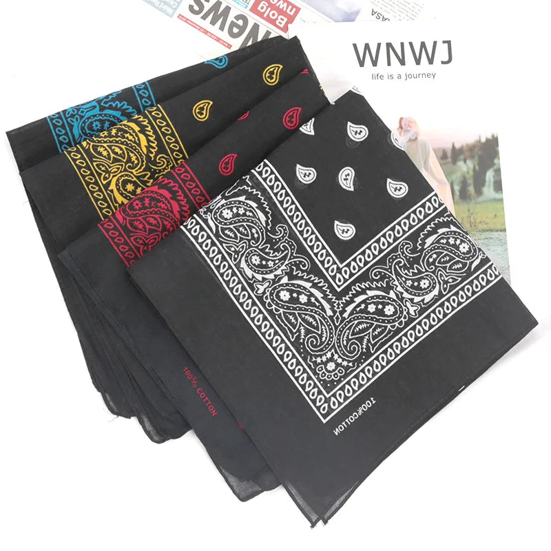 Cotton Cashew Flowers Hip Hop Printed Bandana Men Hijabs Women Qme