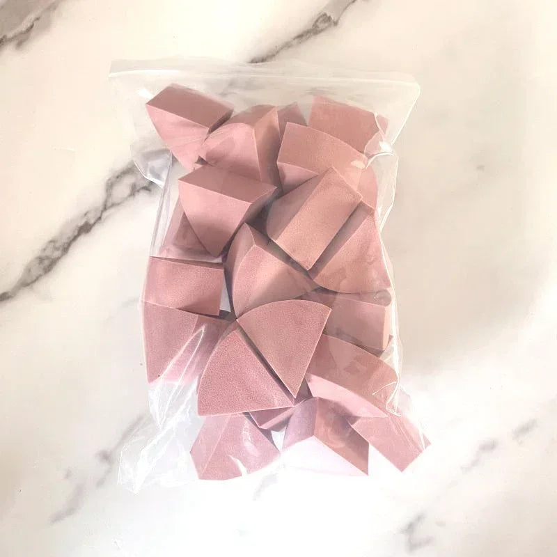 30pcs/bag Triangle Soft Makeup Sponge Face Foundation Concealer Cream Powder Blend Smearing Puff Cosmetic Tools Qme Deep pink