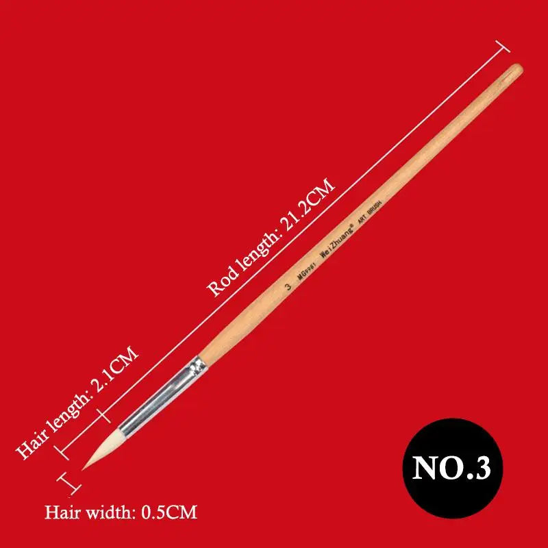 Watercolor Gouache Hook Line Brush Pen Soft Weasel Hair Fine Outline Qme A4
