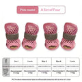 4Pcs/Set 4Pcs Cute Mesh Dog Shoes Summer Outdoor Anti-slip Cooling Dog Boots With Reflective Strap Breathable Puppy Shoes Pet Qme A size1