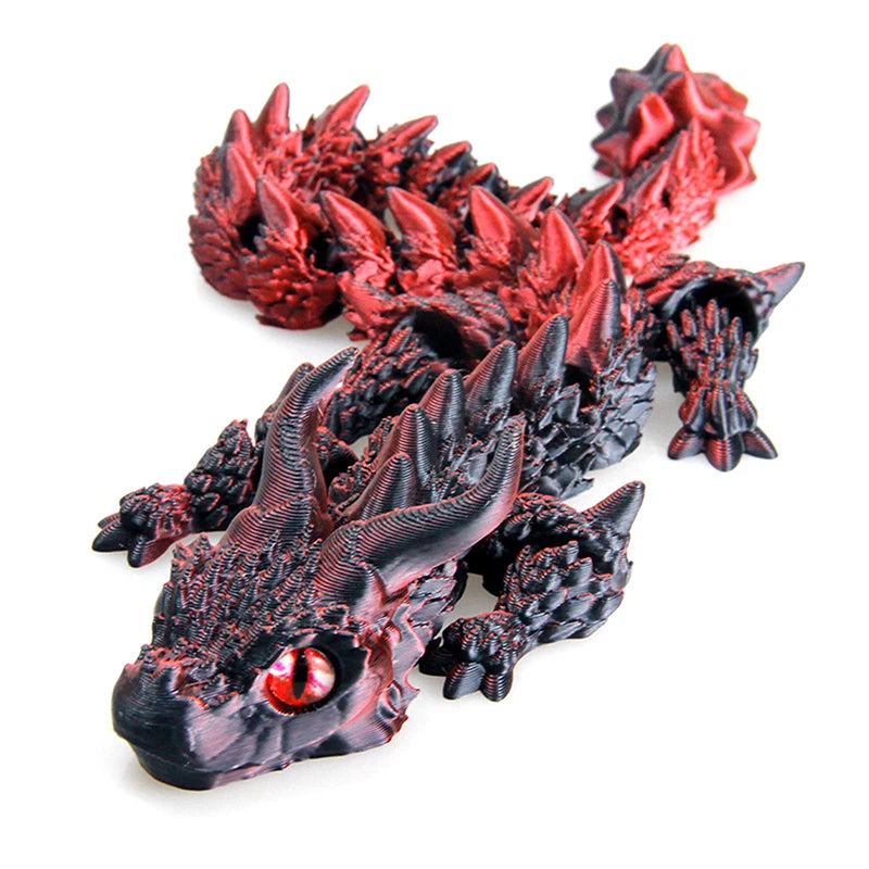 Arrival 3D Printed Akatsuki Magic Dragon Movable Joints Desk Toy Qme Black red gradient