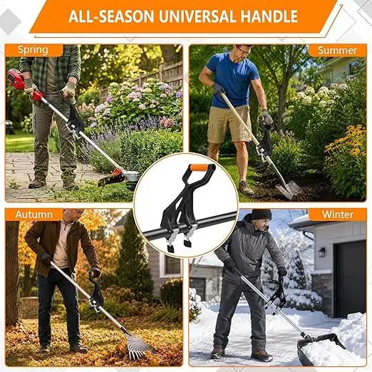 Shovel Handle Extension Ergonomic Non-Slip Easy Install Garden Trimmer Handle Extension For Gardeners Professionals Enthusiasts Qme